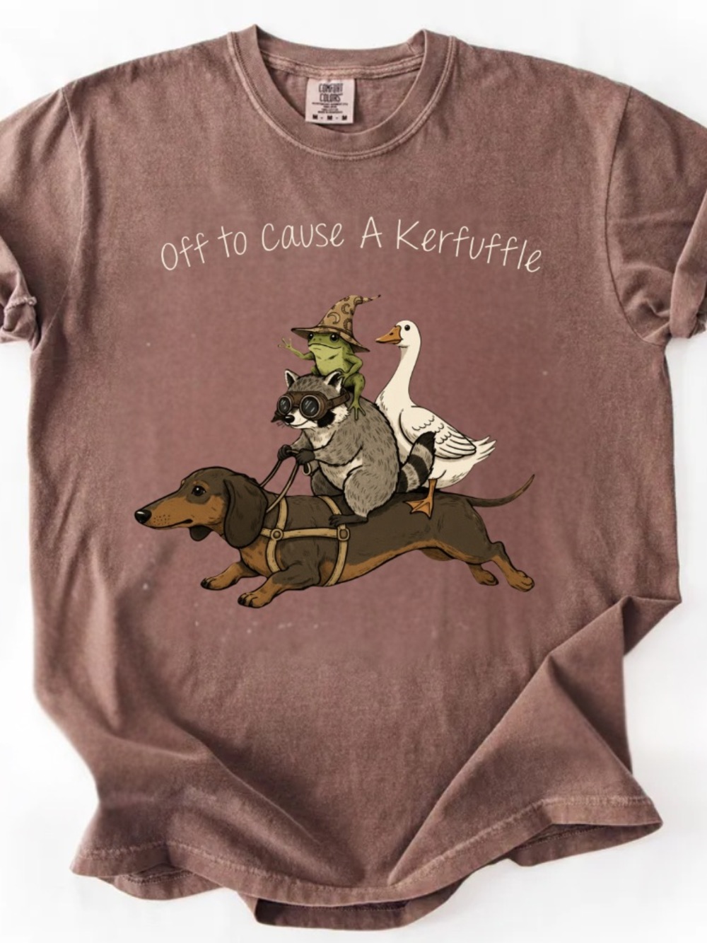 Comfort Colors Cute Animals Wizard Hat Dog Raccoon Duck T-Shirt